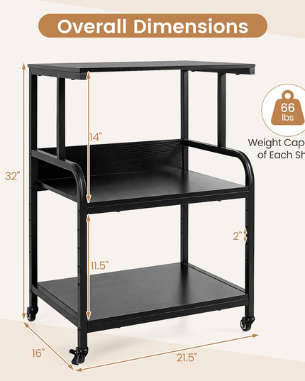 Giantex Rolling Printer Stand with Adjustable Storage Shelf