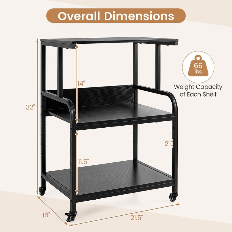 Giantex Rolling Printer Stand with Adjustable Storage Shelf