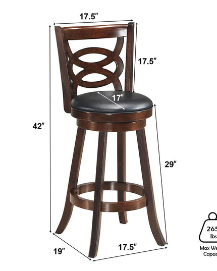 Giantex Bar Stools, Counter Height Dining Chair, Fabric Upholstered 360 Degree Swivel