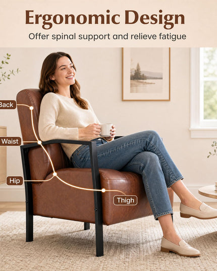Giantex Modern Accent Chair with Metal Frame for Living Room
