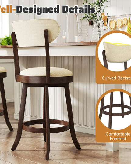 Giantex Swivel Bar Stools Set of 2/4 for Kitchen Island