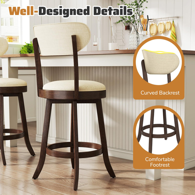 Giantex Swivel Bar Stools Set of 2/4 for Kitchen Island
