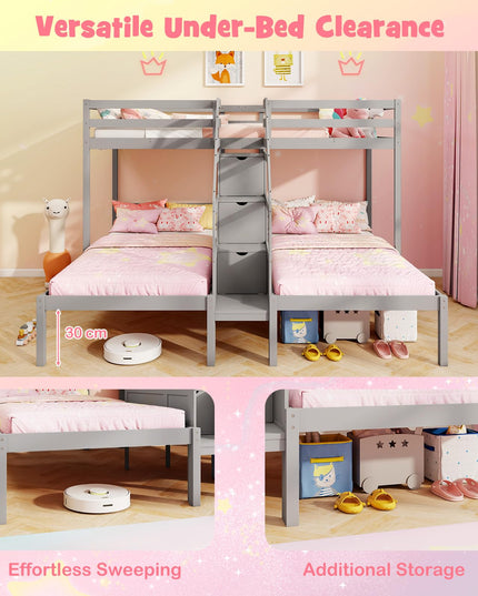 Giantex Twin Over Twin & Twin Bunk Bed for Kids Teens