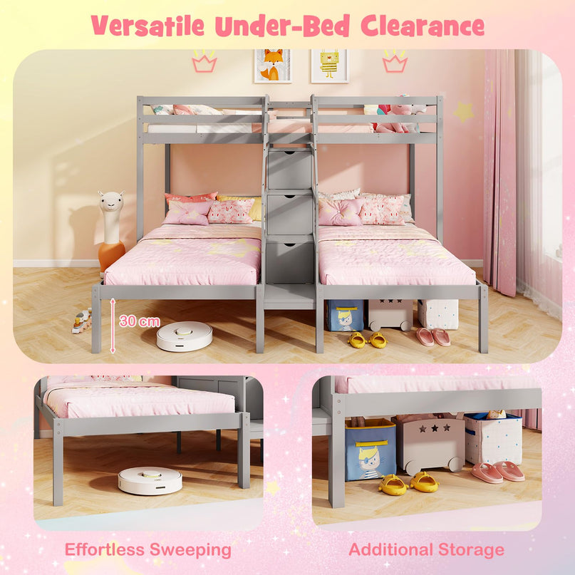 Giantex Twin Over Twin & Twin Bunk Bed for Kids Teens