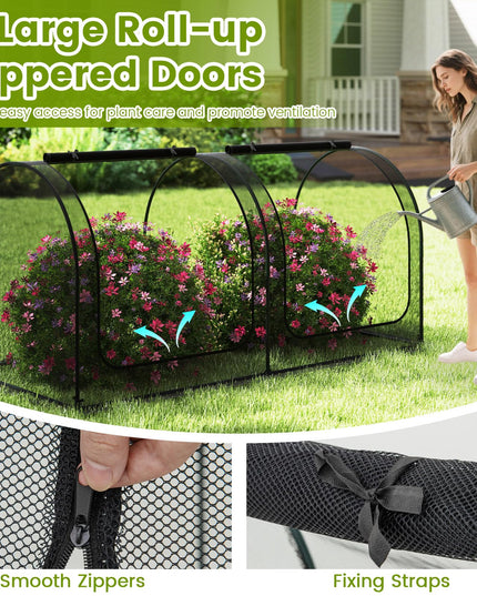 Giantex Large Portable Plant Protection Tent w/ 2/3 Roll-up Zippered Doors & Carrying Bag