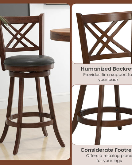 360° Swivel Barstools Set of 2 - Giantex