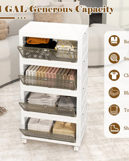 Giantex 44 Gal Plastic Storage Bins with Lids for Living Room