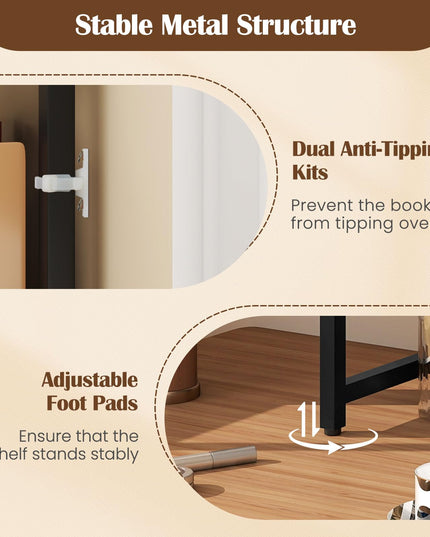 Giantex Desktop Bookshelf with Pegboard for up to 32" Computer Monitor