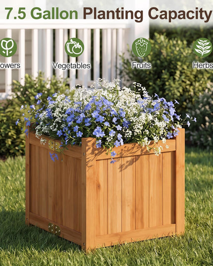 GIANTEX 15" Folding Wooden Planter Box with Removable Bottom