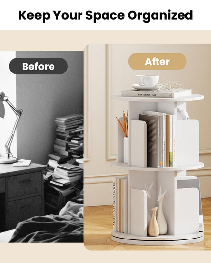 Giantex 3 Tier Rotating Bookshelf for Living Room Bedroom