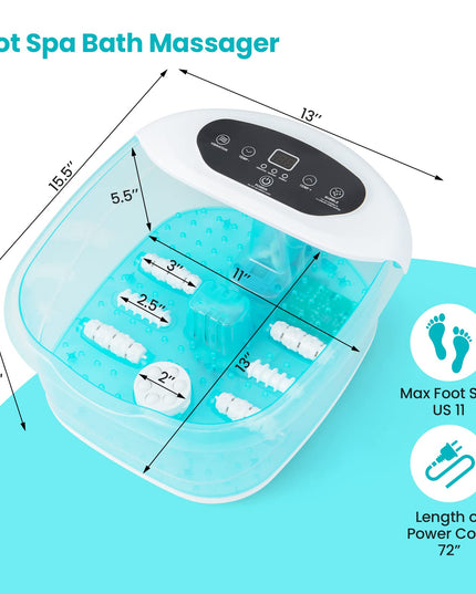 Giantex Foot Spa with Heat and Massage - Feet Bath Soak Tub w/Bubble, Vibration, Removable Pedicure Stone