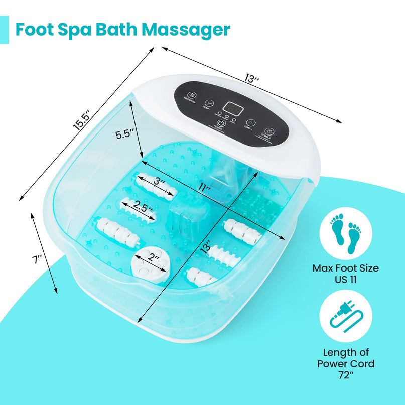 Giantex Foot Spa with Heat and Massage - Feet Bath Soak Tub w/Bubble, Vibration, Removable Pedicure Stone