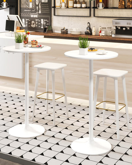 Giantex Two-in-one Bar Table with Detachable Pole, Metal Base, 24" Round Top, 40"/22" Two Convertible Height