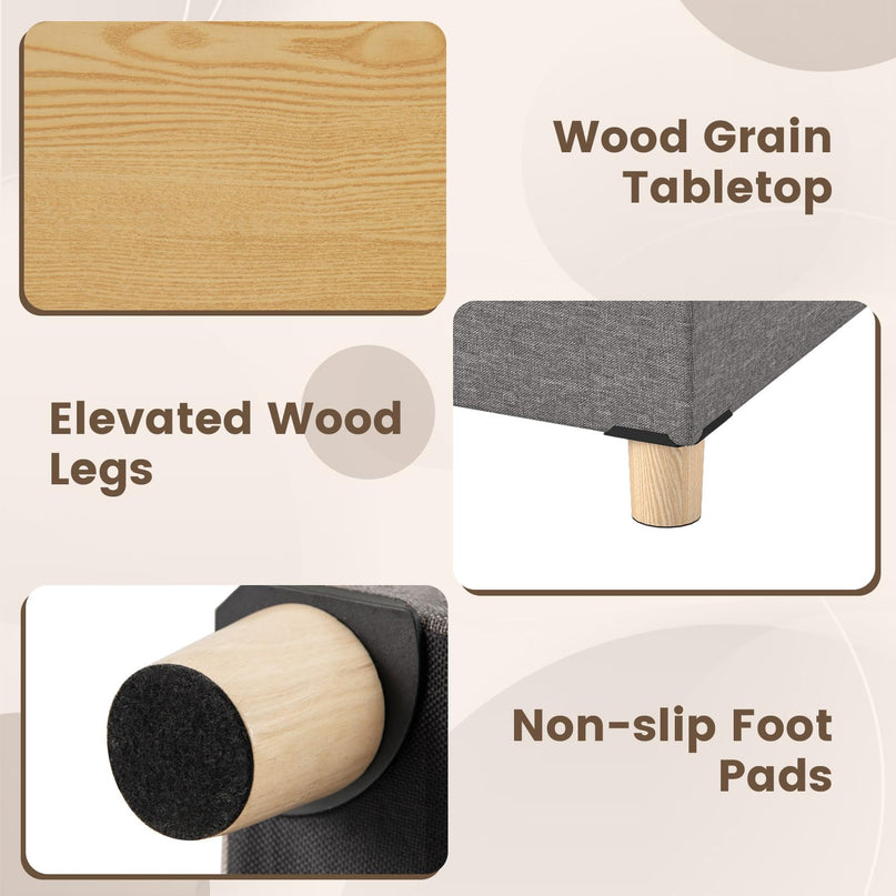 Giantex Storage Ottoman Bench with Tray Lid（38.1D x 76.2W x 39.4H cm）