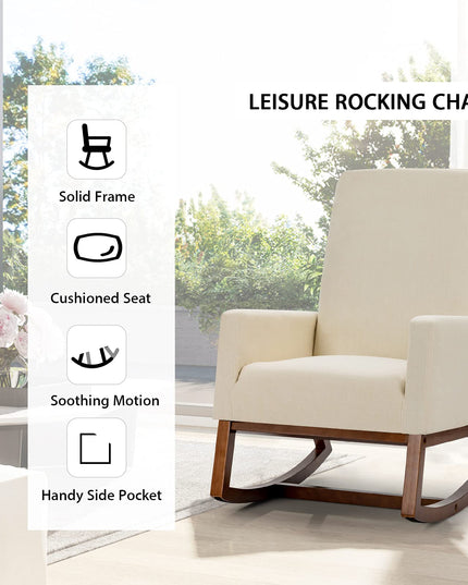 Giantex Rocking Chair Upholstered Living Room Chair