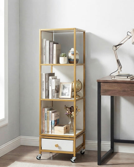 Giantex 360° Spinning Corner Book Shelf Tower