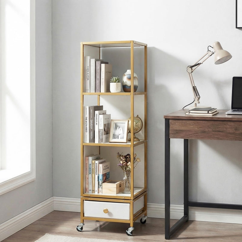 Giantex 360° Spinning Corner Book Shelf Tower