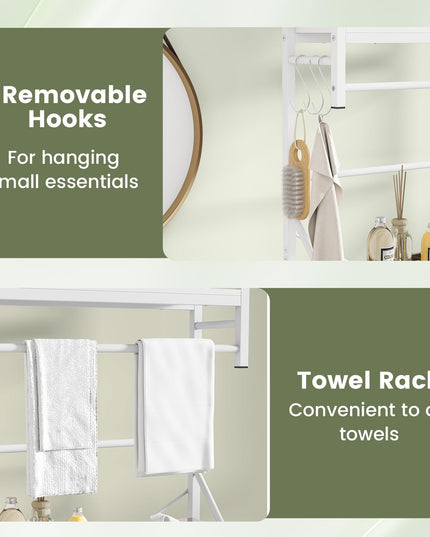 Giantex Étagère de Rangement 3 Niveaux au-dessus des Toilettes 162 cm de Haut Autoportante Gain de Place