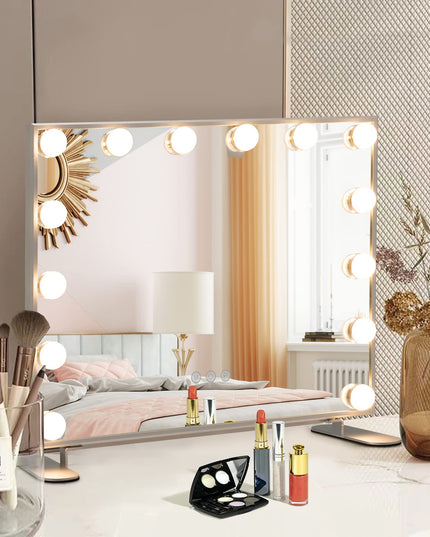CHARMAID Vanity Mirror with Lights - 14 Dimmable LED Bulbs, 3 Lighting Colors, Touch Control