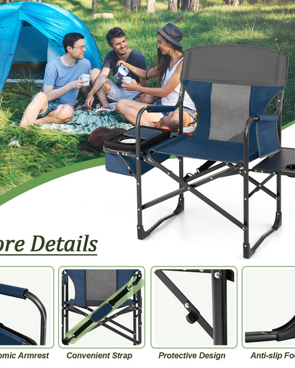 Giantex Directors Chair, Folding Chair with Side Table