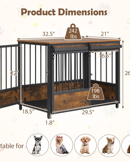 Giantex Dog Crate Furniture with 2 Doors