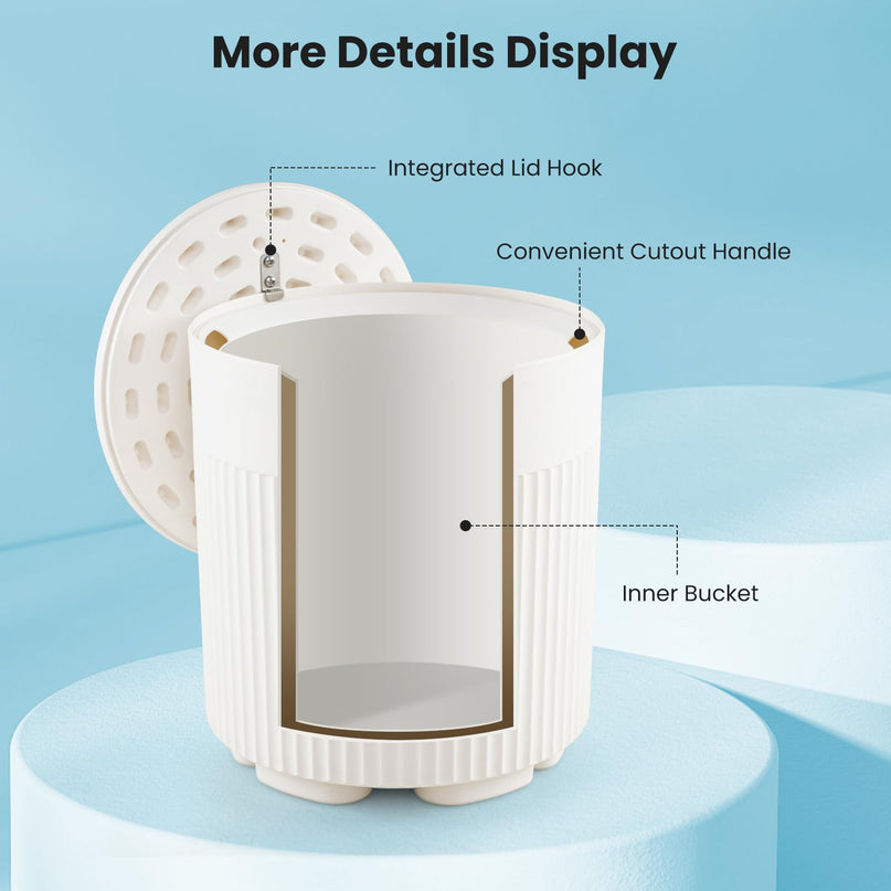 GIANTEX 3-in-1 6.2 Gal Outdoor Ice Bucket & Cooler Side Table with Storage