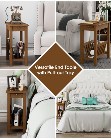 Giantex 2-Tier Narrow End Table