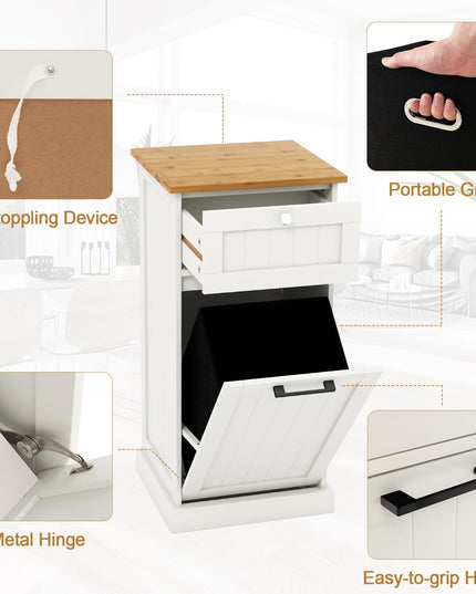 Giantex Tilt Out Laundry Hamper Cabinet