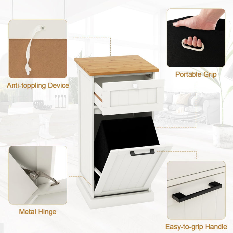 Giantex Tilt Out Laundry Hamper Cabinet