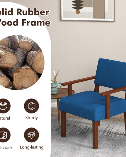 Giantex Modern Accent Chair, Linen Living Room Arm Chair w/Soft Padded Seat & Backrest