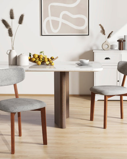 Giantex Wood Dining Chairs Set of 2, Farmhouse Wooden Dining Room Chair with Cushion Seat