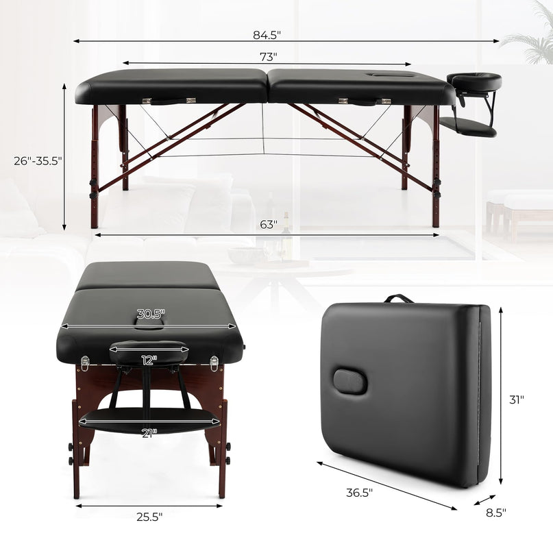 Portable Massage Table 84 Inch - Giantex