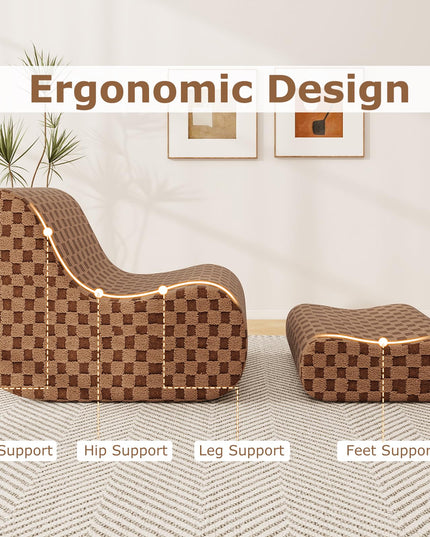 Giantex Bean Bag Chair with Ottoman for Living Room