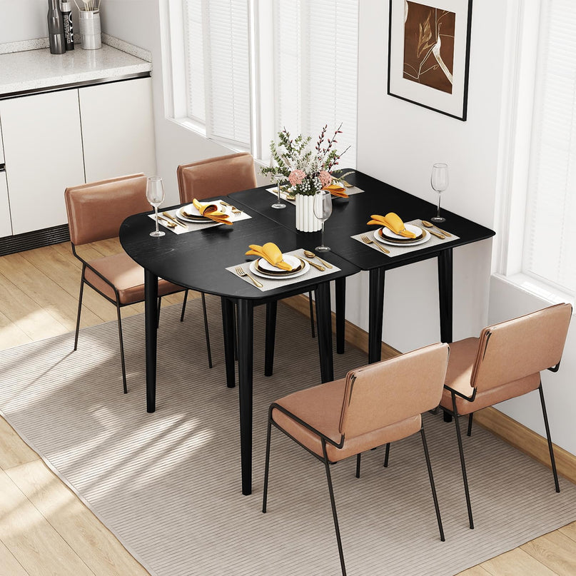 Giantex Ensemble table de salle à manger avec 2 tables demi-rondes pour 4-6 personnes