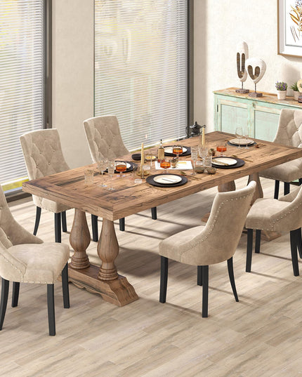 Giantex Upholstered Dining Chairs Set of 2/4, Tufted Wingback Kitchen Chairs w/Solid Wood Legs, Padded Seat