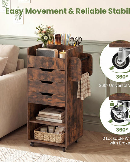 Giantex Craft Storage Cart - Utility Organizer Cart with 3 Drawers