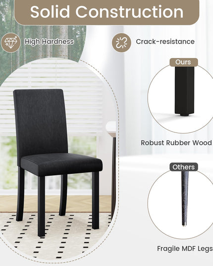 Giantex Dining Chairs Set of 4, Upholstered Kitchen Dinette Chairs w/Wood Frame