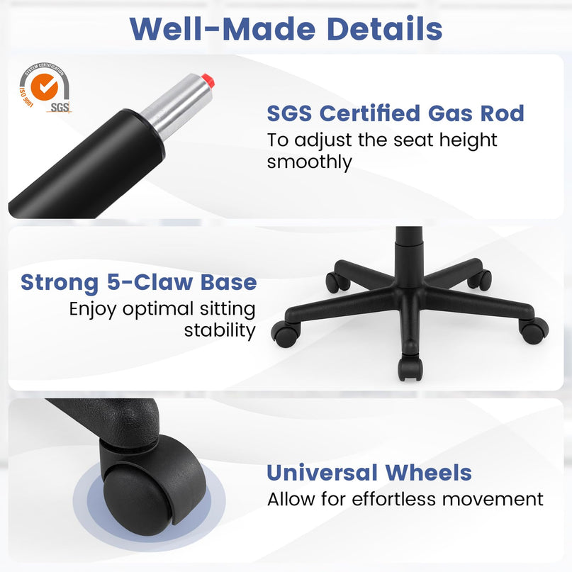 GIANTEX Ergonomic Office Chair | Mid-Back Swivel Desk Chair w/Lumbar Support