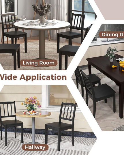 Giantex Farmhouse Dining Chairs Set of 2/4, Modern Kitchen Chairs w/Rubber Wood Legs & Curved Backrest