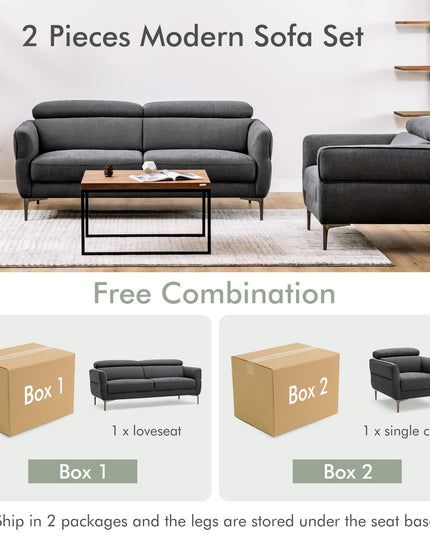 Giantex Sofa Couch and Accent Chairs Set