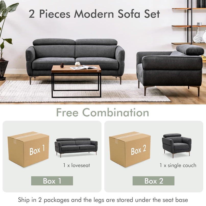 Giantex Sofa Couch and Accent Chairs Set
