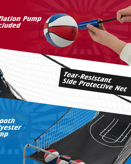 Giantex Folding Basketball Arcade Game, Dual Shot Electronic Basketball Hoop Arcade Game with 8 Game Modes