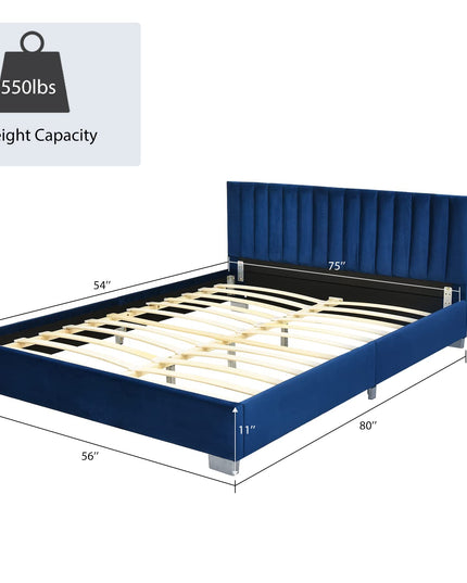 Giantex Upholstered Bed Frame, Full/Queen Size Modern Platform Bed