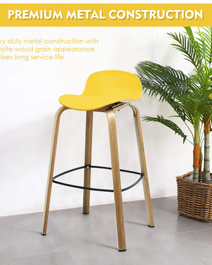 Giantex 30-Inch Modern Minimalist Bar Chairs with Footrest, Low Backrest and Metal Legs, Nordic Style High Stools