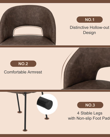Giantex Dining Chairs, Upholstered Accent Chairs w/High-Density Sponge Cushion