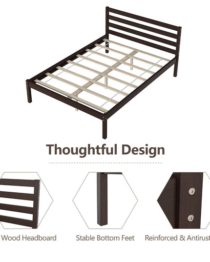 Giantex Wood Platform Bed Frame No Spring Needed Bed Mattress Foundation
