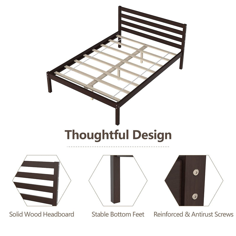 Giantex Wood Platform Bed Frame No Spring Needed Bed Mattress Foundation