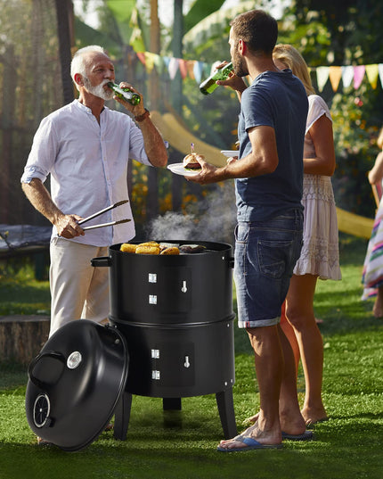 Giantex 3-in-1 Outdoor Smoker Grill with Smoker Combo