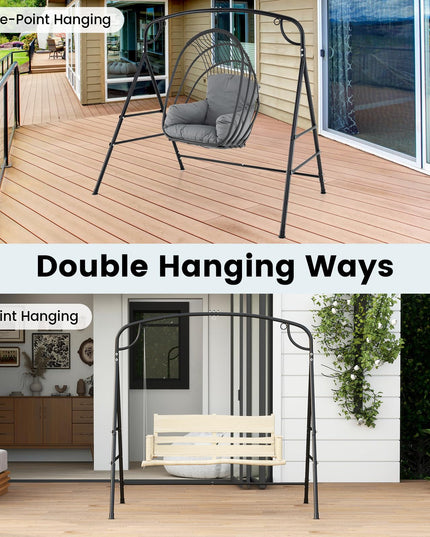 Giantex 660-Lbs Metal Hammock Stand - Heavy Duty Porch Swing Stand w/ 4 Support Bars, Hammock Chair not Include