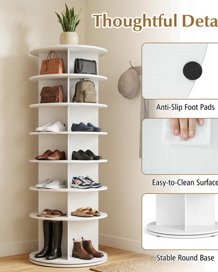 Giantex 7 Tier Rotating Shoe Rack Tower